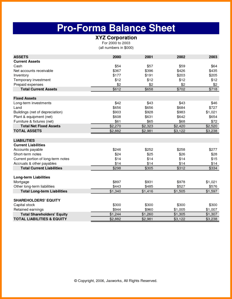 Pro Forma Statement Generator —