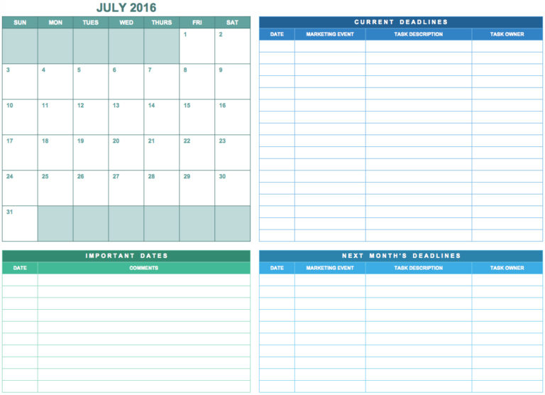 Marketing Campaign Calendar Template Excel —