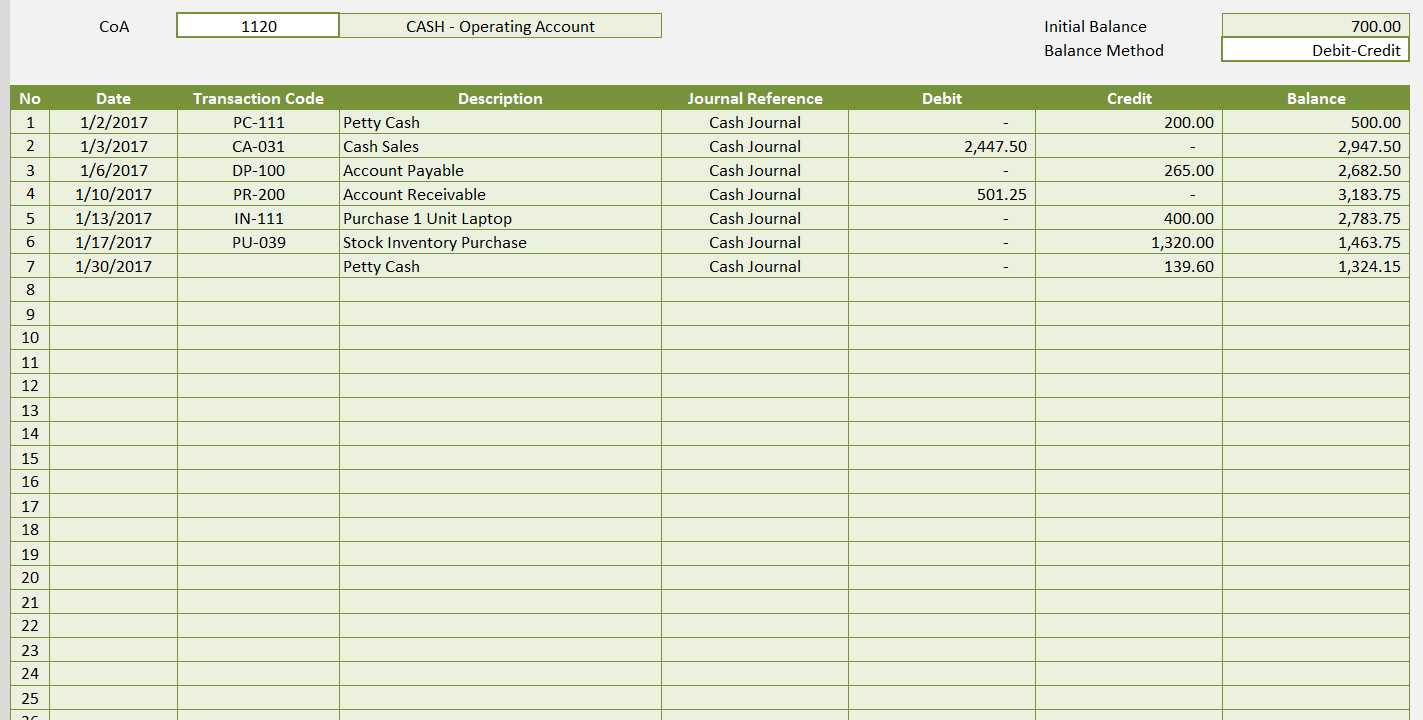 Excel Accounting Templates General Ledger Excel Spreadsheet Template