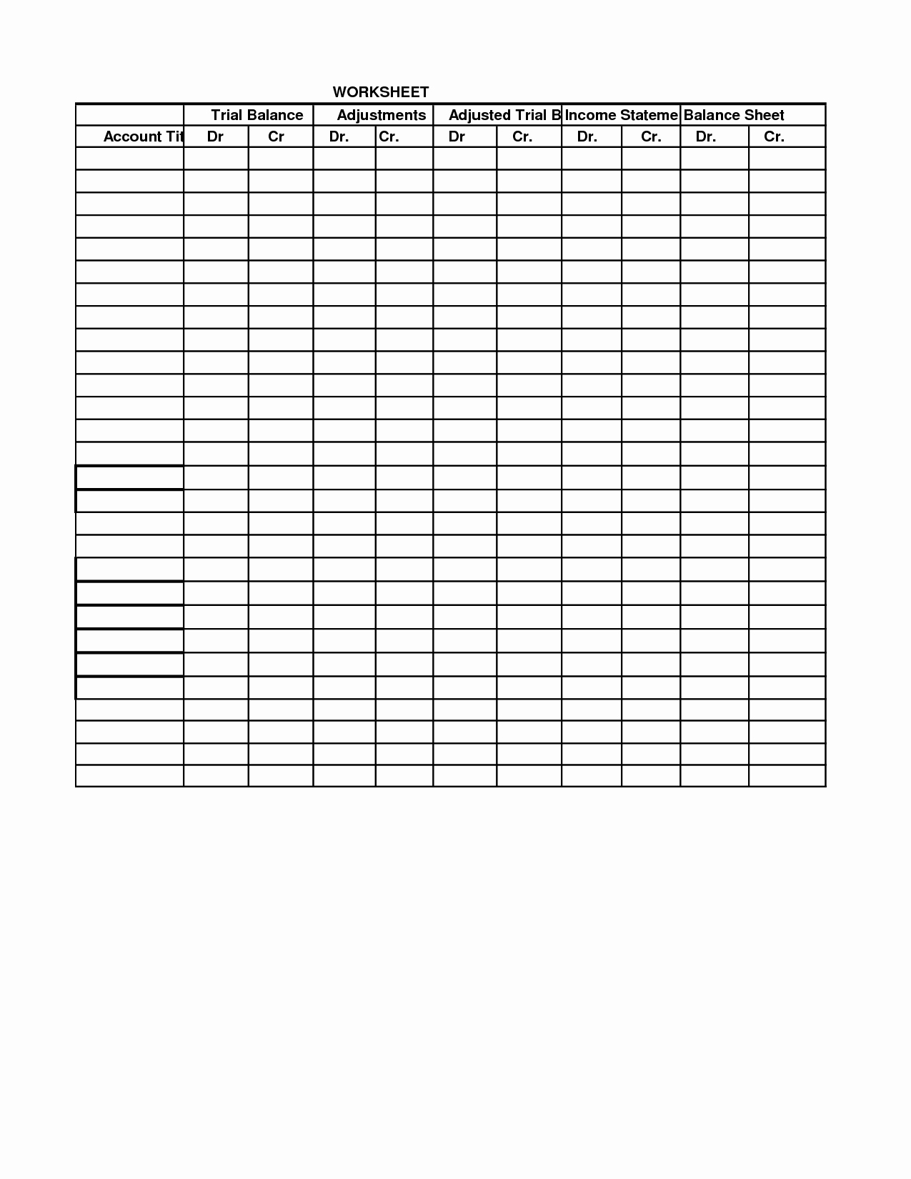 Blank Trial Balance Sheet Excel Spreadsheet Template blank trial