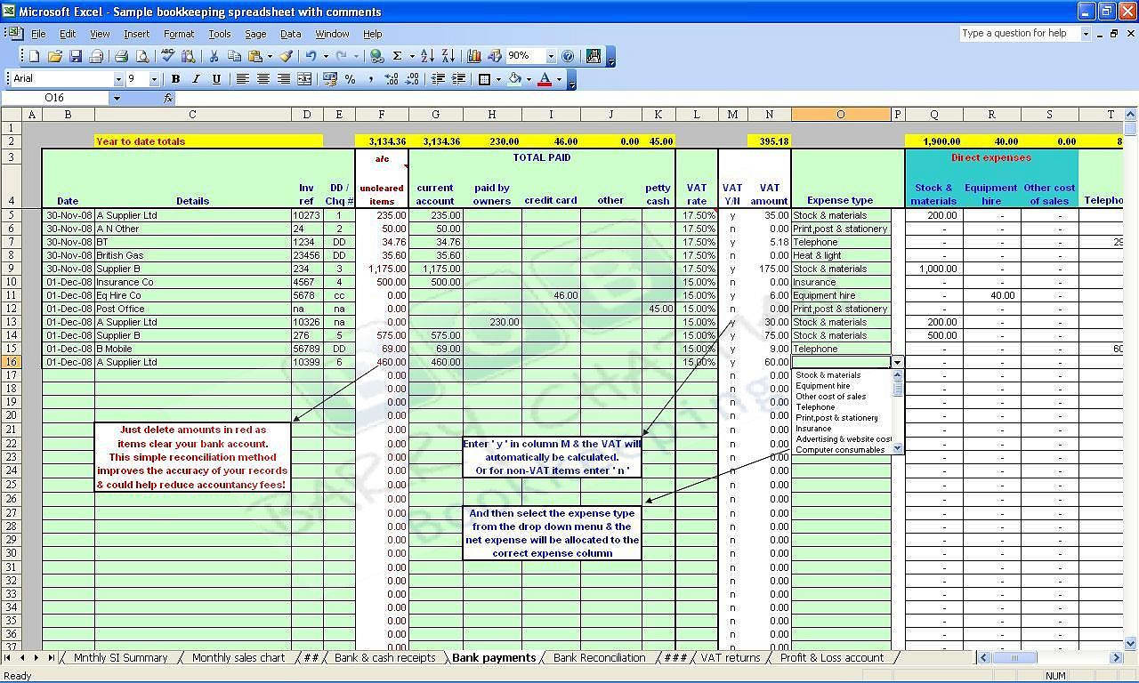 Double Entry Bookkeeping Spreadsheet Excel —