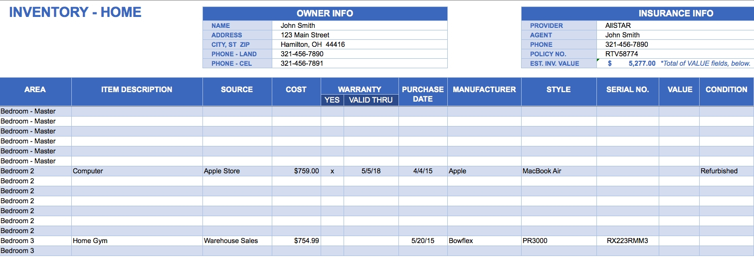 Free Excel Inventory Templates Intended For Stock Management inside