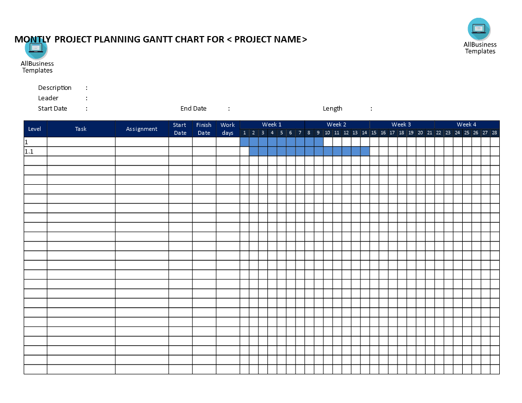 Gantt Chart Template Pdf —