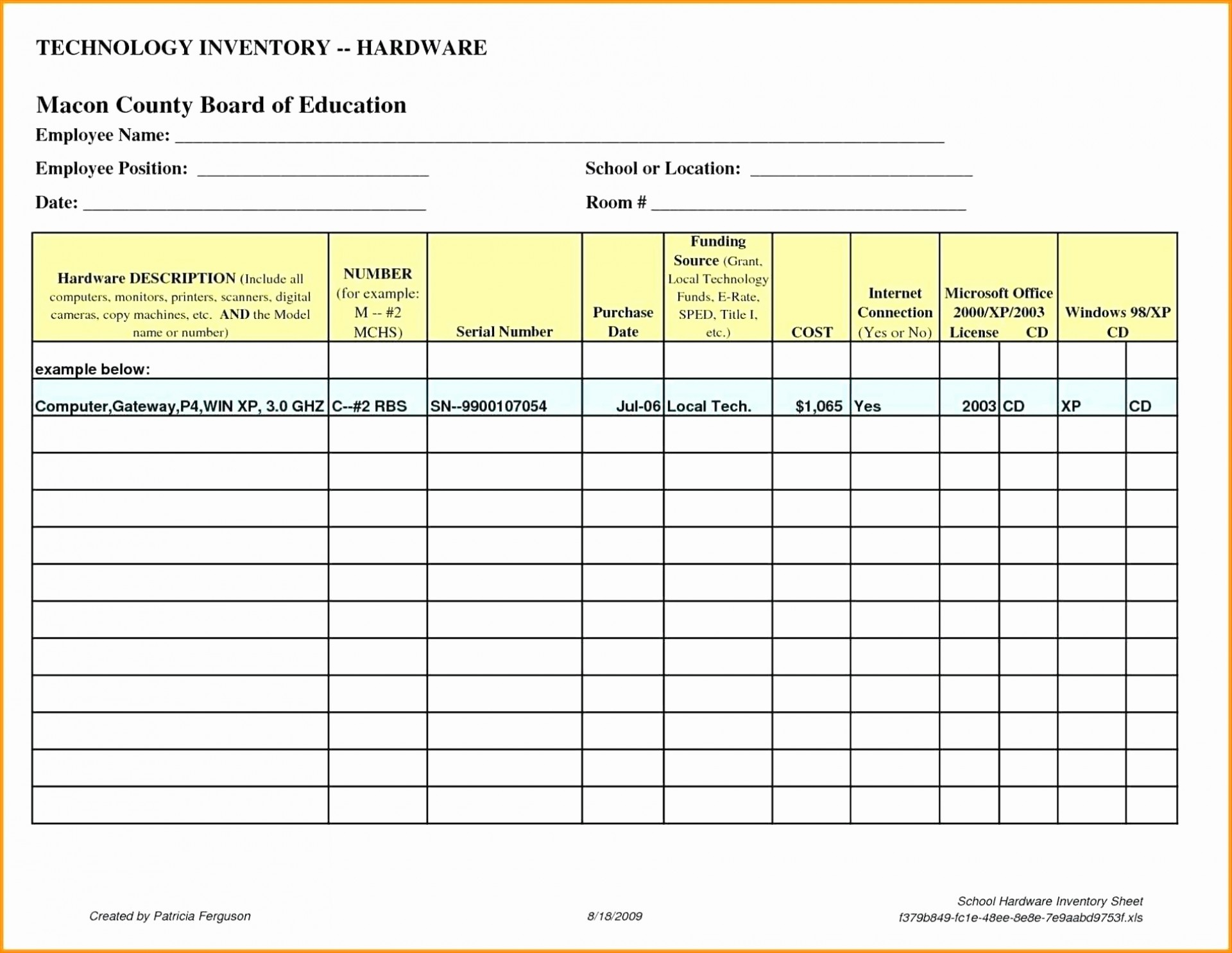 Tool Inventory Spreadsheet Spreadsheet Softwar tool inventory