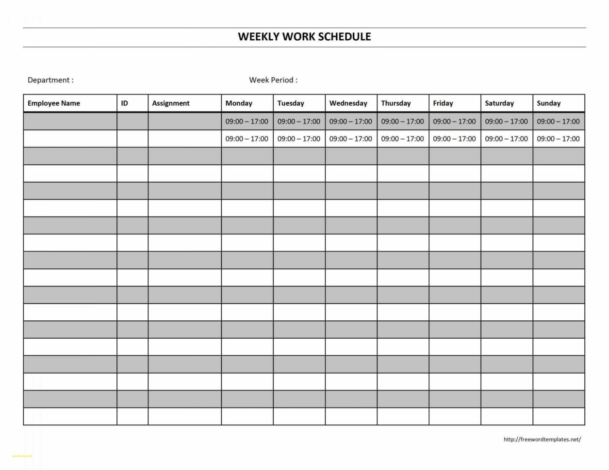 Scheduling Spreadsheet — Scheduling Spreadsheet —