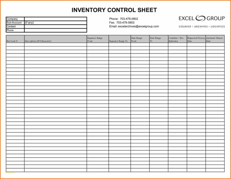 Food Cost Inventory Spreadsheet —