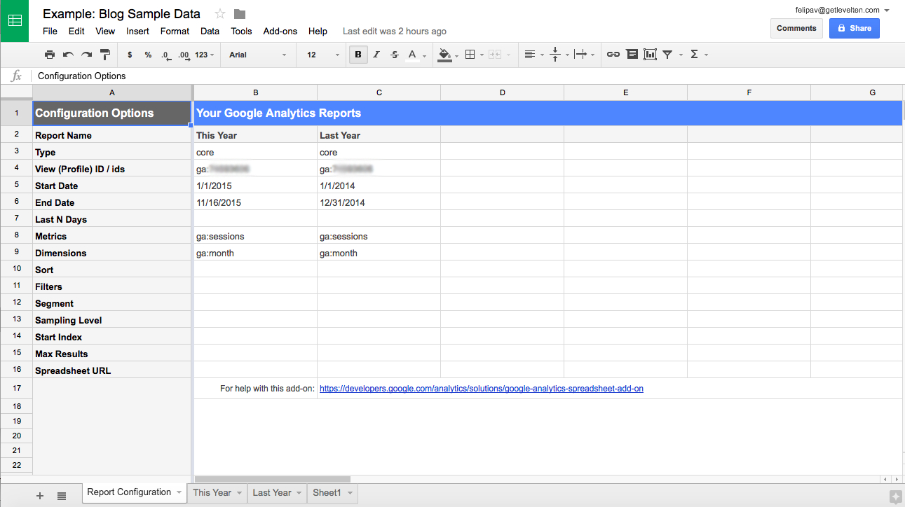 Google Analytics And Google Spreadsheets Create Your Own Dashboard