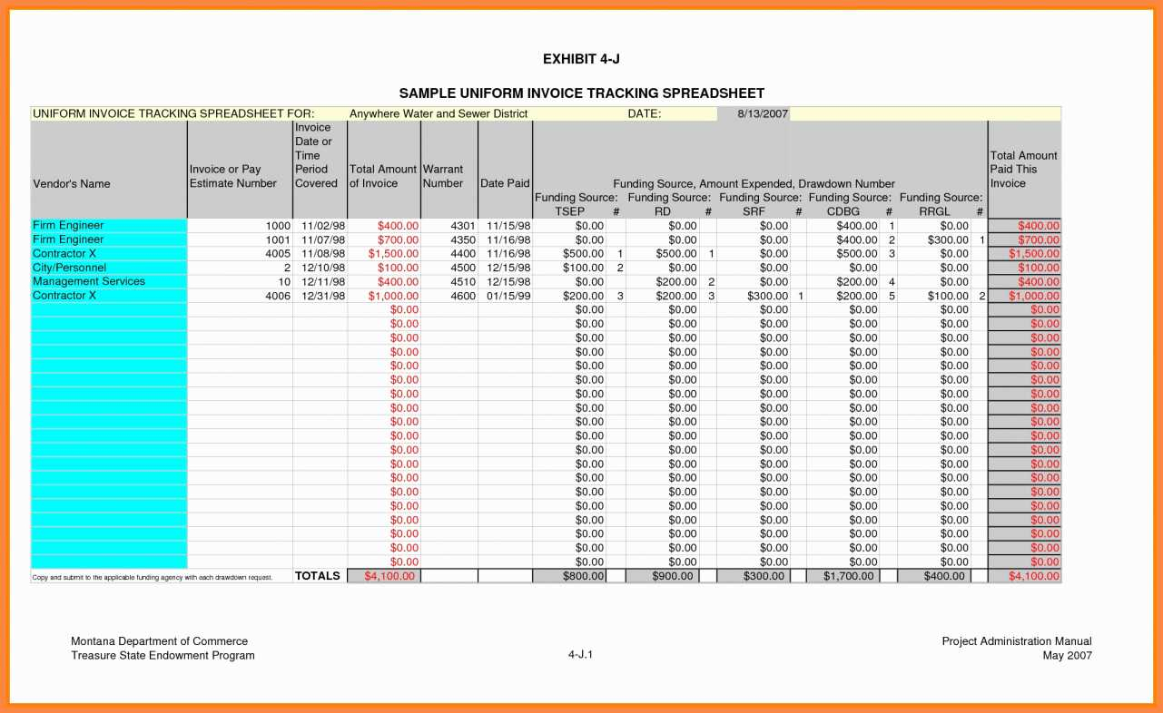 Invoice Tracking Spreadsheet Template Accounts Payable Tracking for