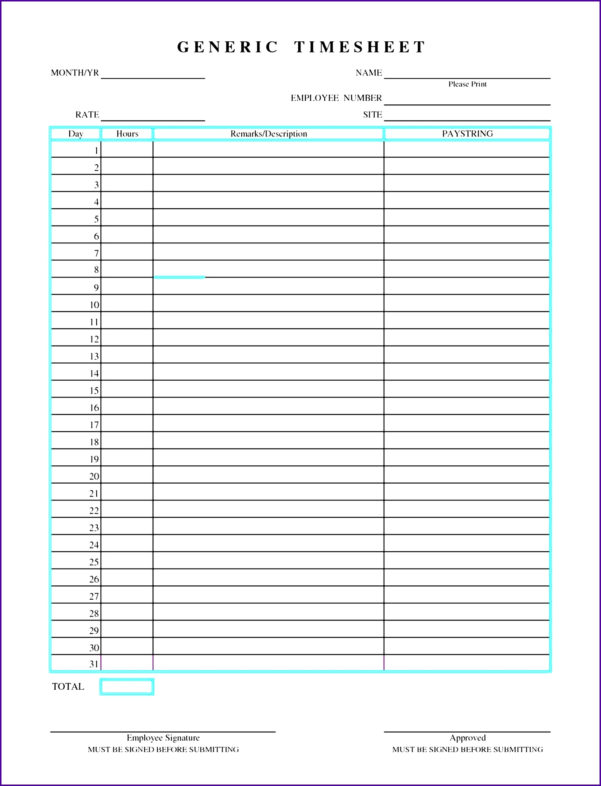 Timesheet Calculator With Lunch Employee Time Sheets Excel Kays for