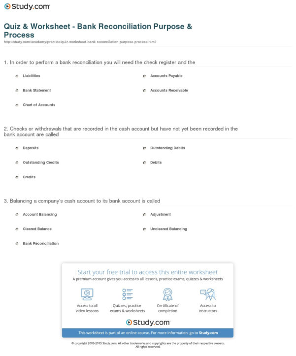 Accounts Payable Reconciliation Spreadsheet with regard to Quiz