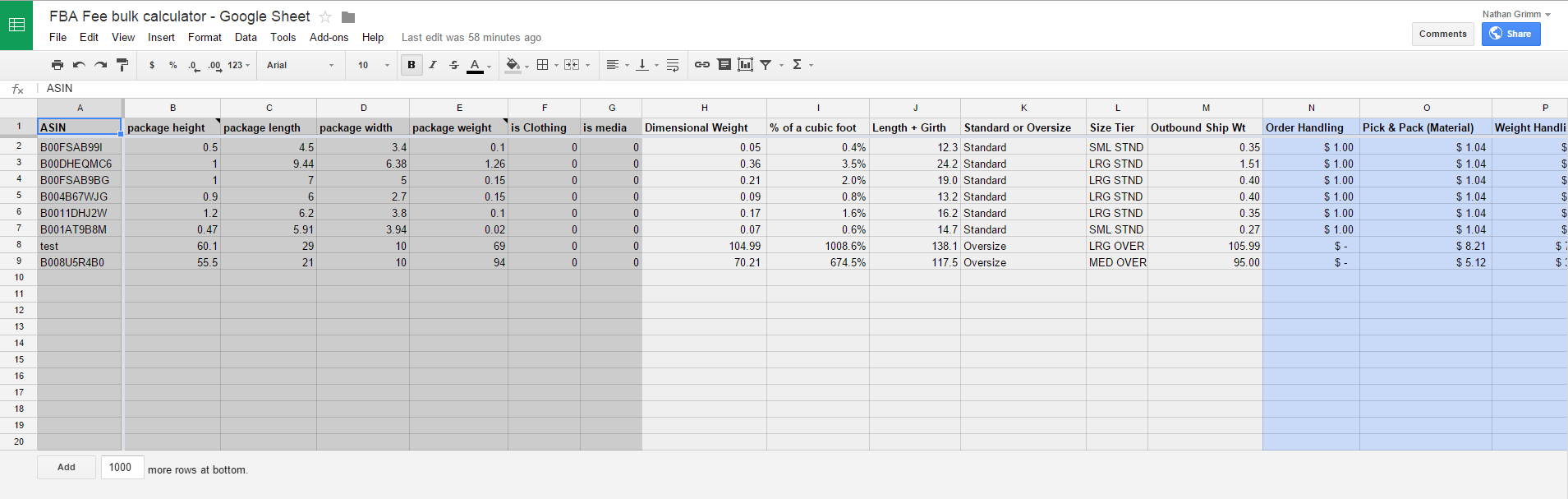 Amazon Seller Spreadsheet inside Fba Fee Bulk Calculator In Excel For