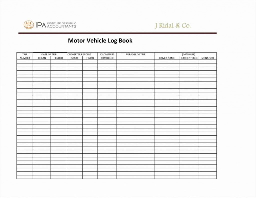 Ato Vehicle Log Book Spreadsheet —