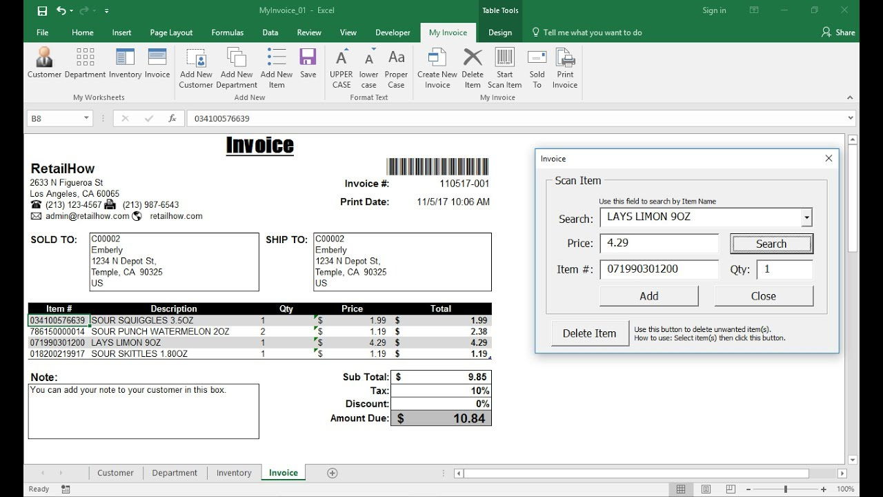 Barcode Scanning To Excel Spreadsheet —