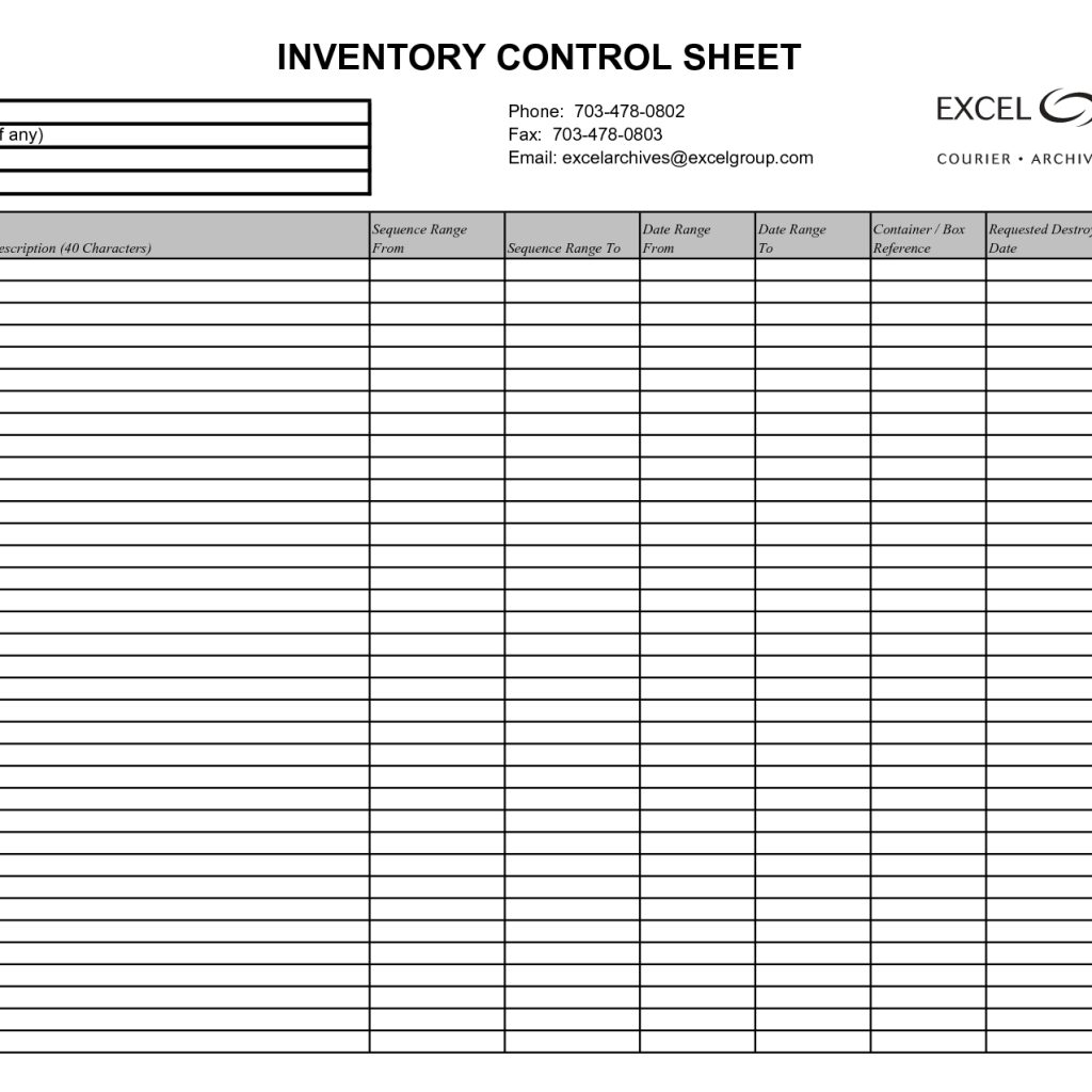 Basic Stock Control Spreadsheet within Simple Inventory Tracking