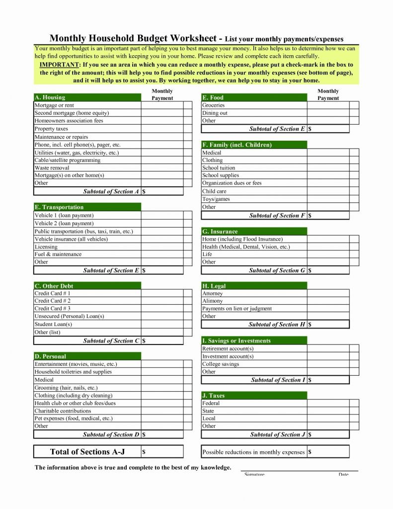 Best Personal Budget Spreadsheet in Home Budget Worksheet Template Best