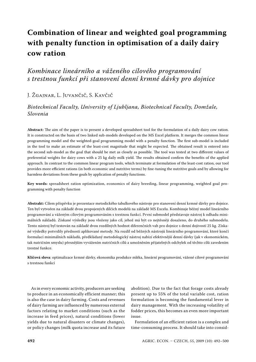 Cattle Ration Spreadsheet for Pdf Current Concepts Of Feed Formulation