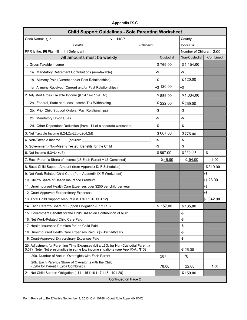Child Expenses Spreadsheet in How Much Child Support Will I Pay In New