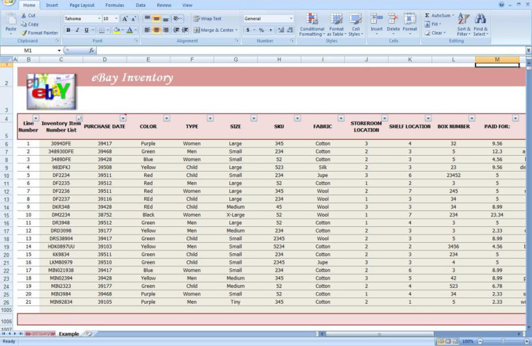 Convenience Store Inventory Spreadsheet with Product Inventory