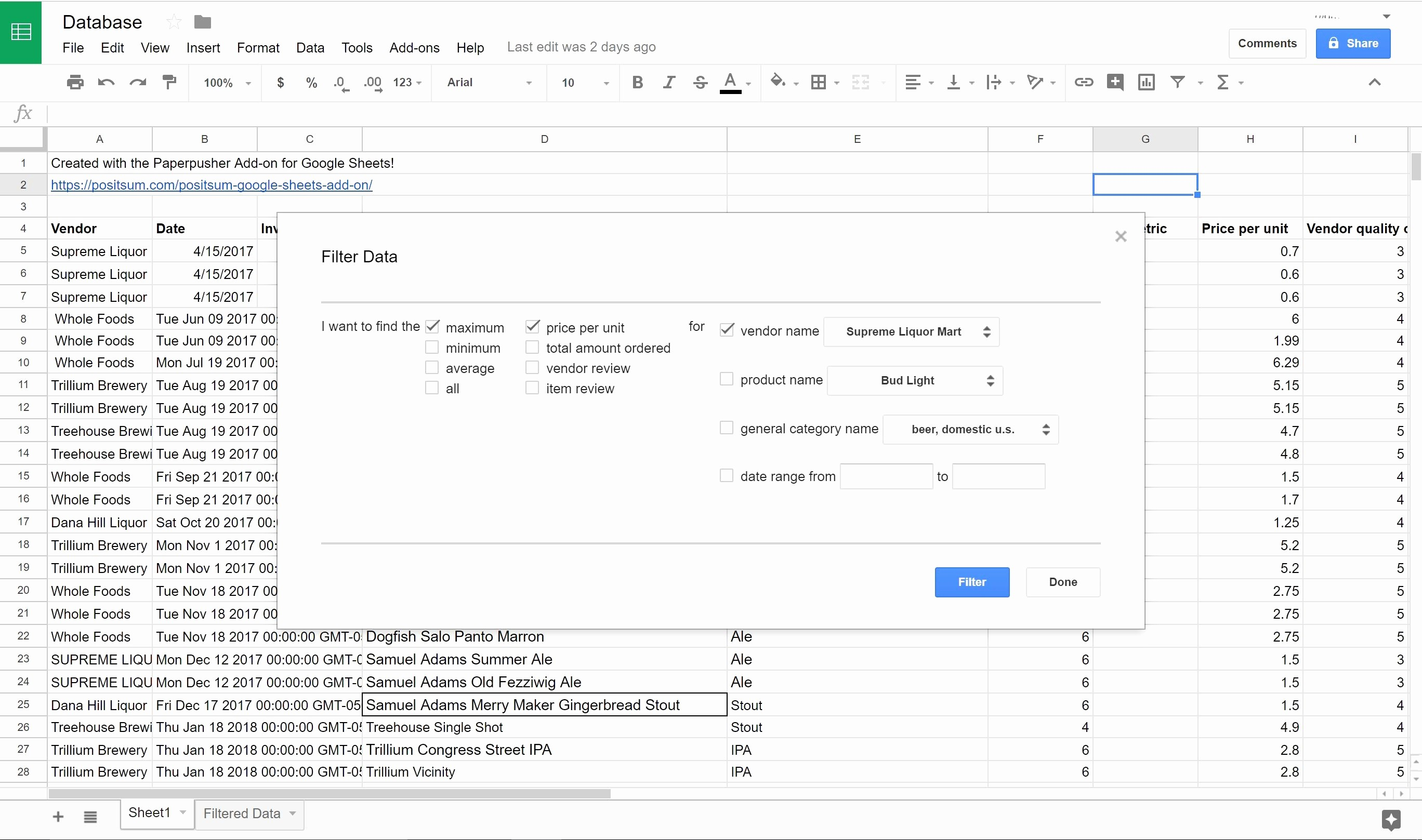 Create Searchable Database Google Spreadsheet pertaining to Create