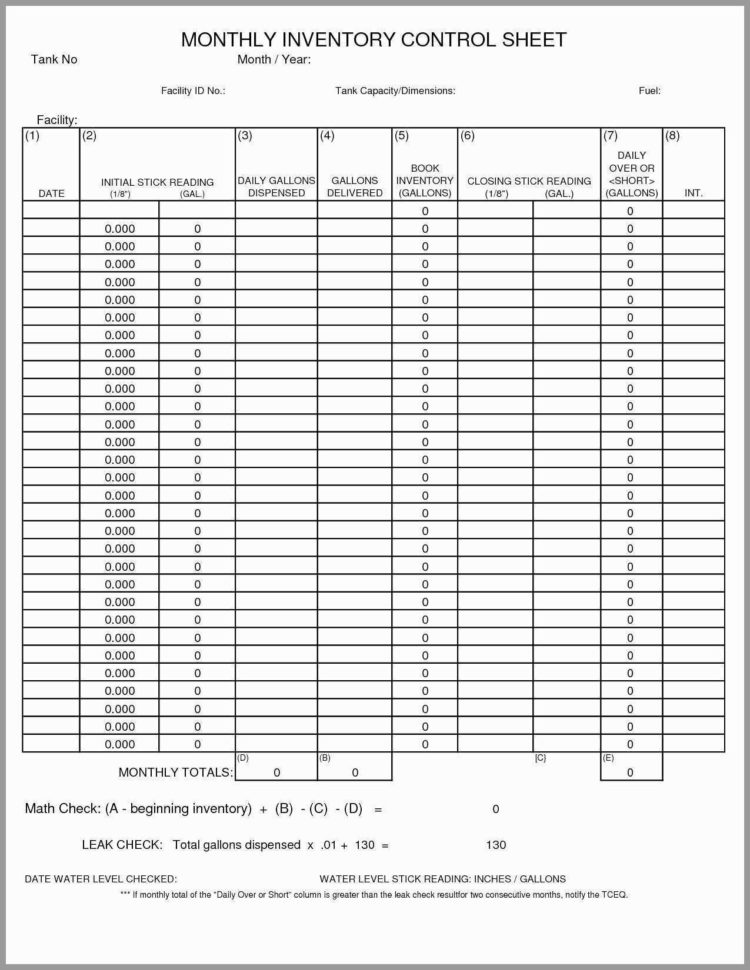 Daily Fuel Inventory Spreadsheet Google Spreadshee daily