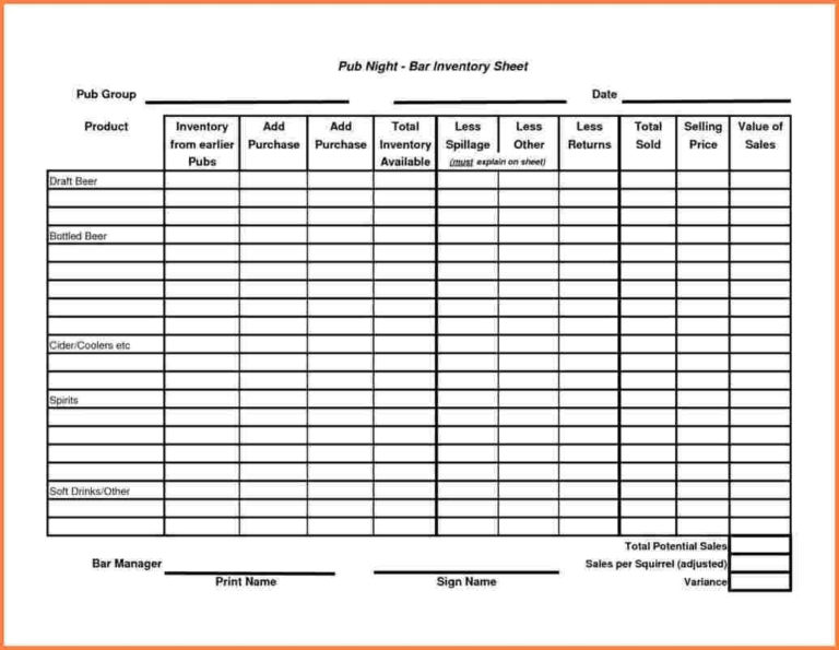 Daily Fuel Inventory Spreadsheet intended for Printables