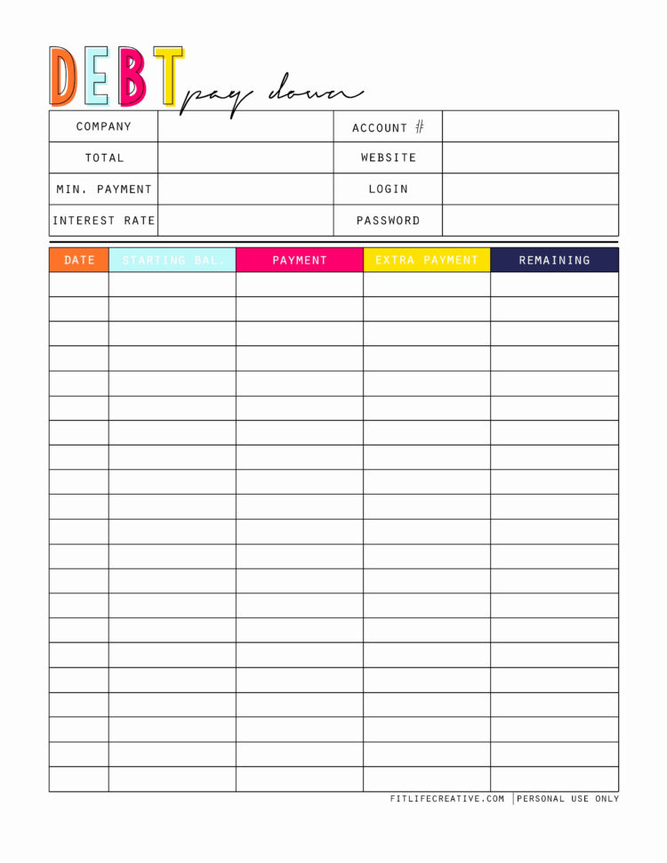 Debt Snowball Spreadsheet Download With