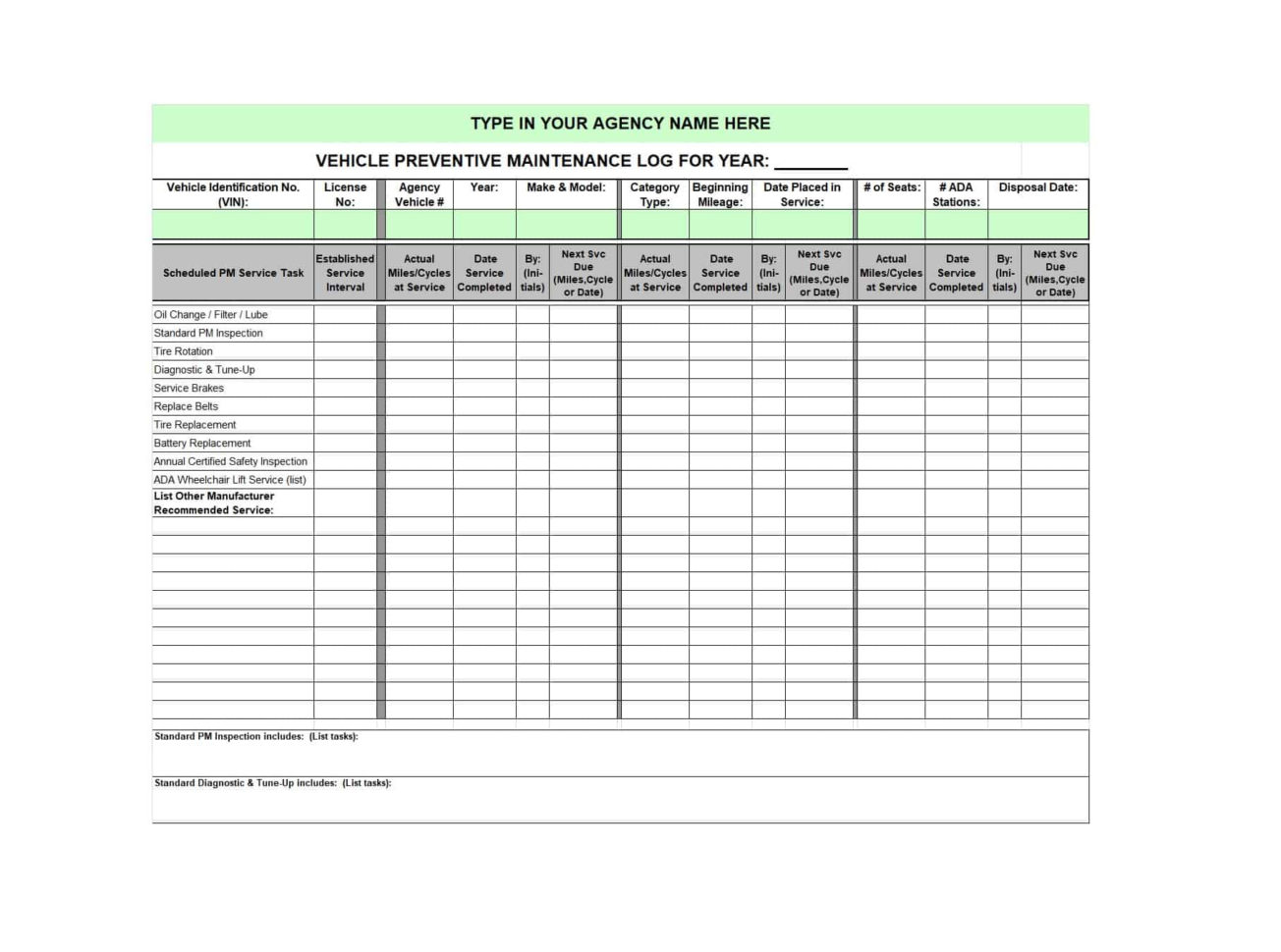 Equipment Maintenance Spreadsheet Spreadsheet Downloa