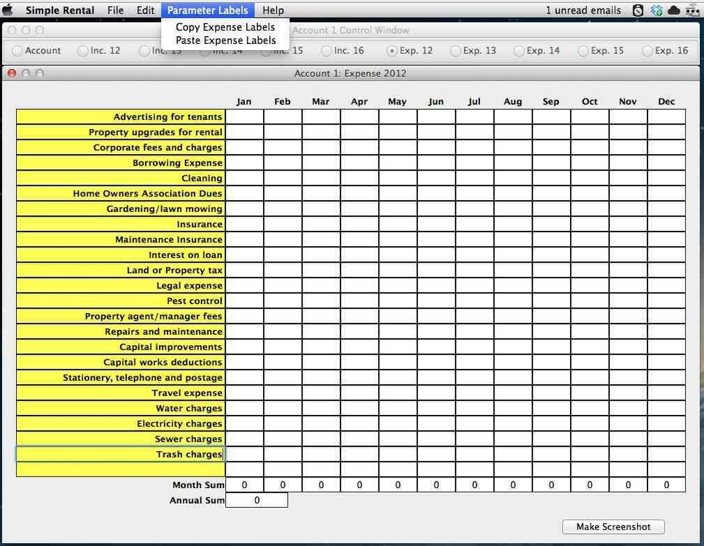 Excel Property Management Spreadsheet intended for Property Management