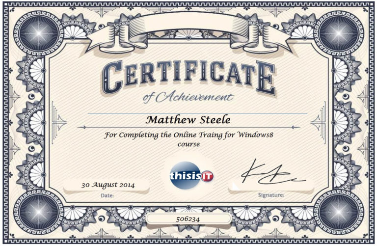 Excel Spreadsheet Certification in Create Certificates Of Achievement