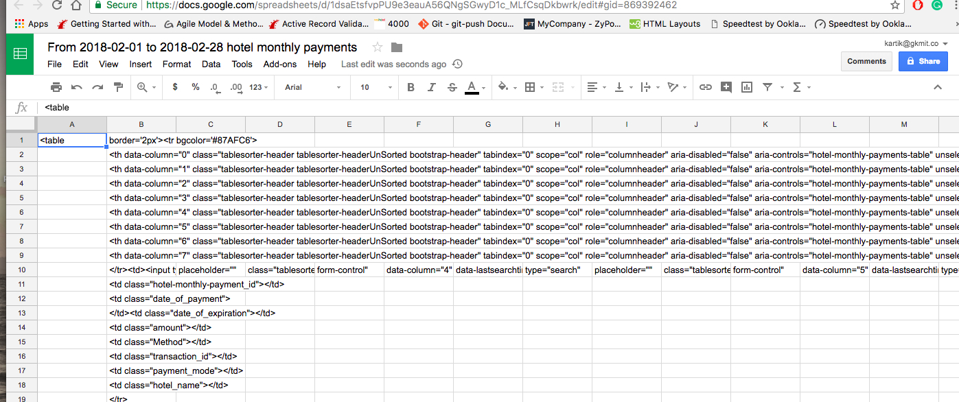 Excel Spreadsheet To Html Table —