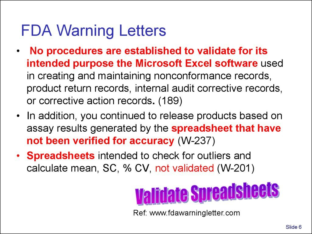 Excel Spreadsheet Validation Fda with Spreadsheet Validation Fda