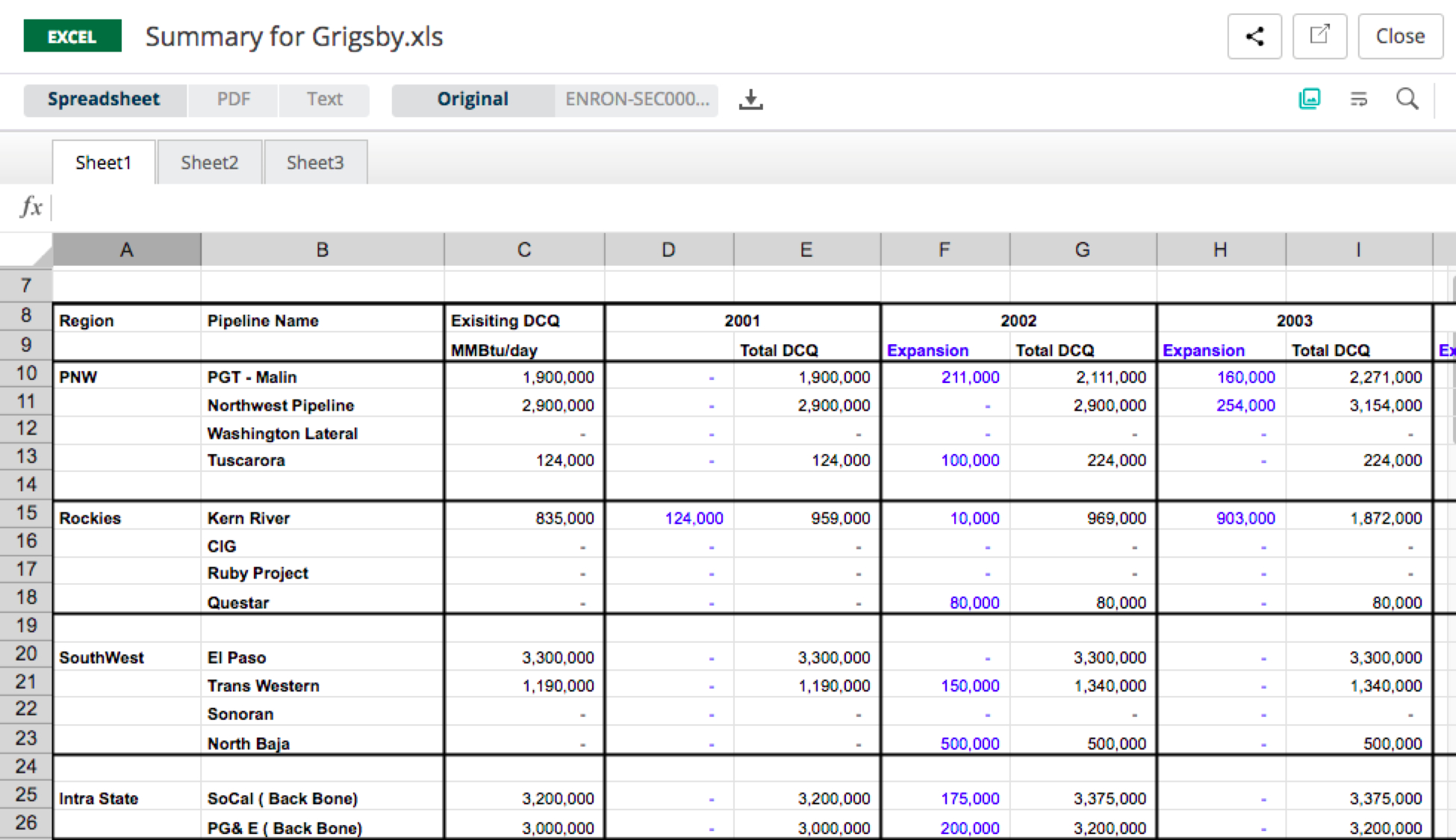 Excel Spreadsheet Viewer for Release For January 17, 2018 Improved