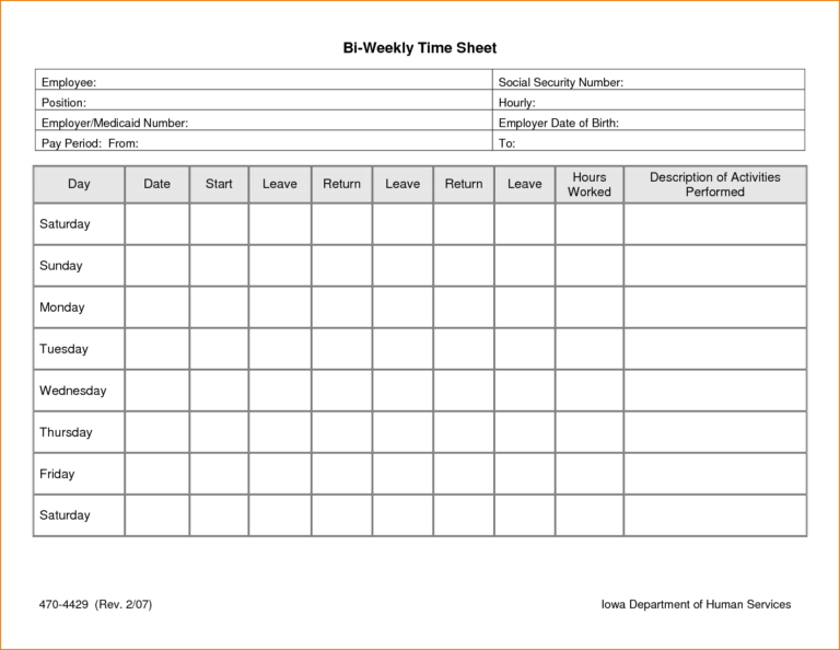 Excel Time Clock Spreadsheet —