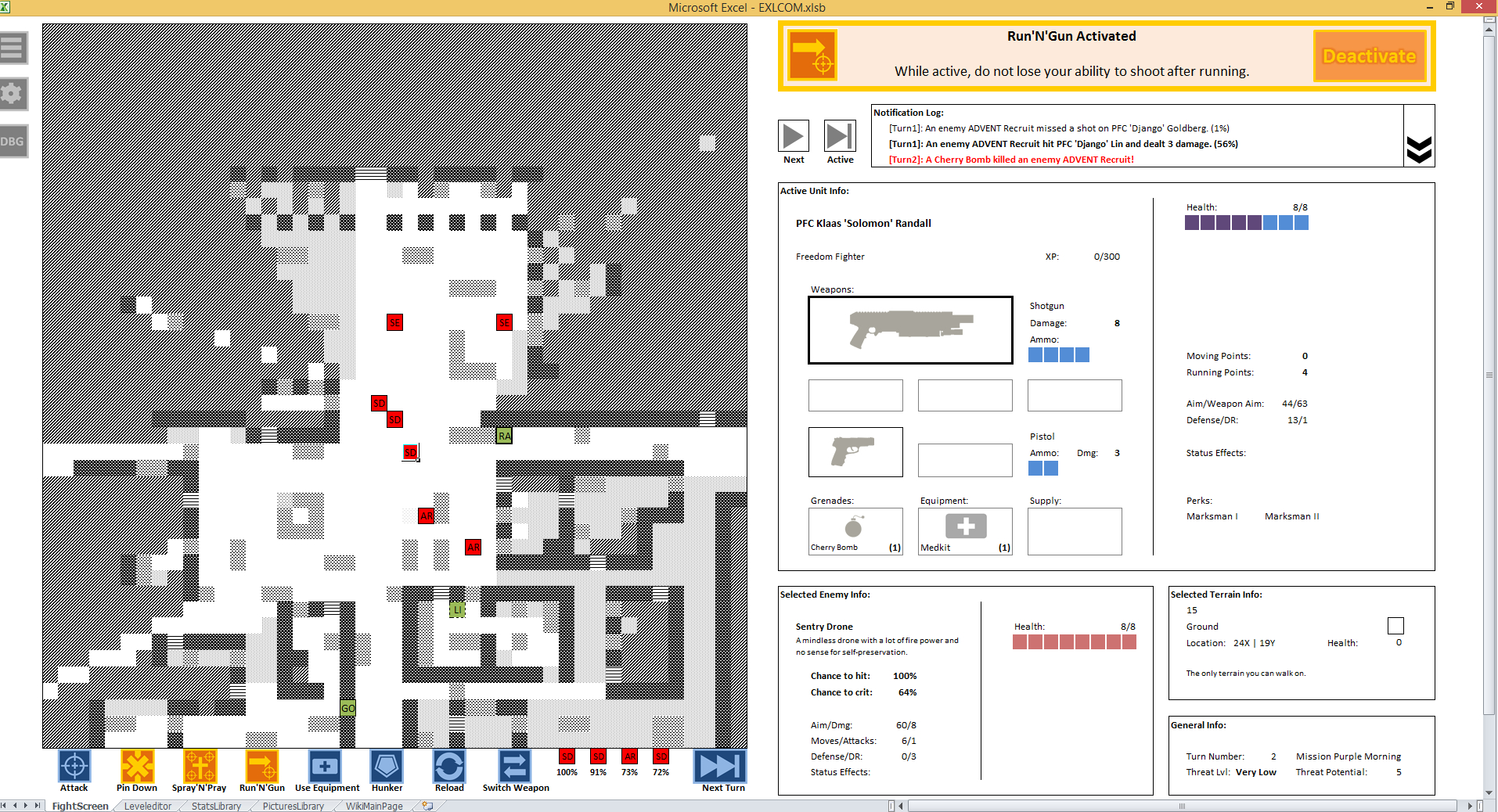 Game Design Spreadsheet —