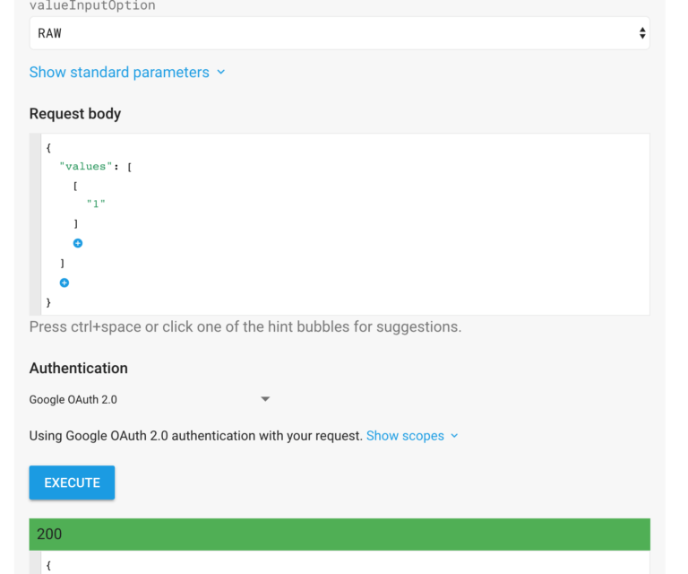Google Spreadsheet Api —