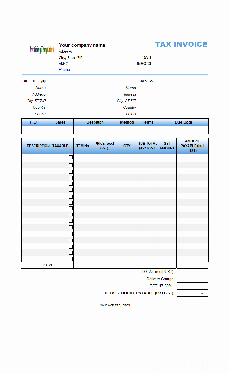 Gst Spreadsheet Template Canada throughout Invoice Template Excel Australia Sole Trader Invoice