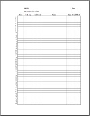 Ham Radio Log Sheet Template