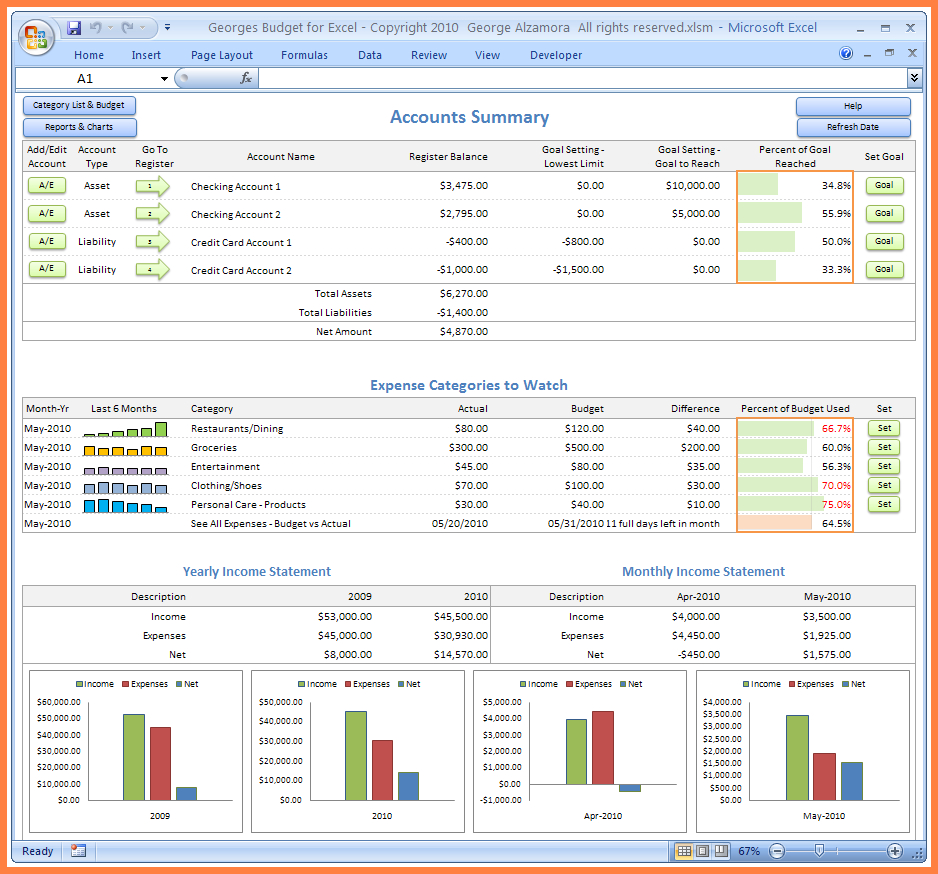 Home Finance Spreadsheet Uk inside Personal Finance