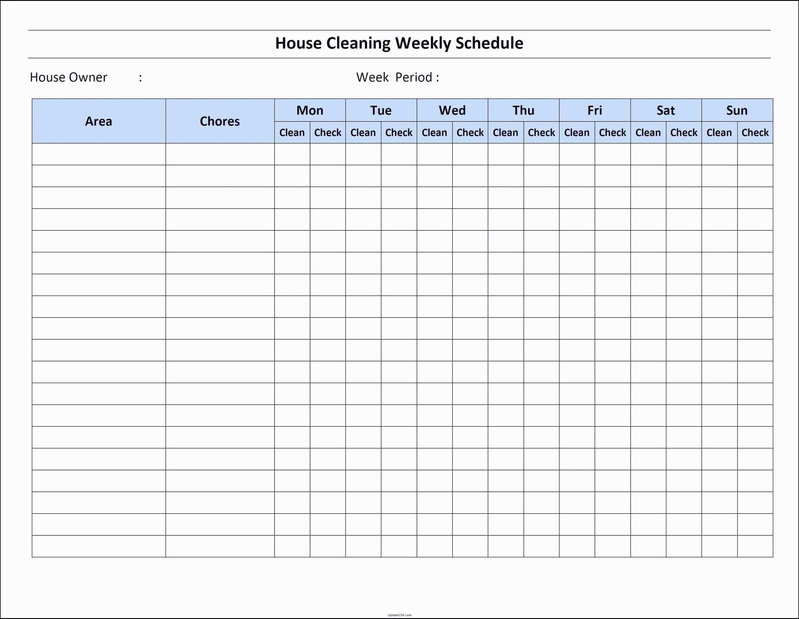 House Cleaning Spreadsheet Templates With Regard To