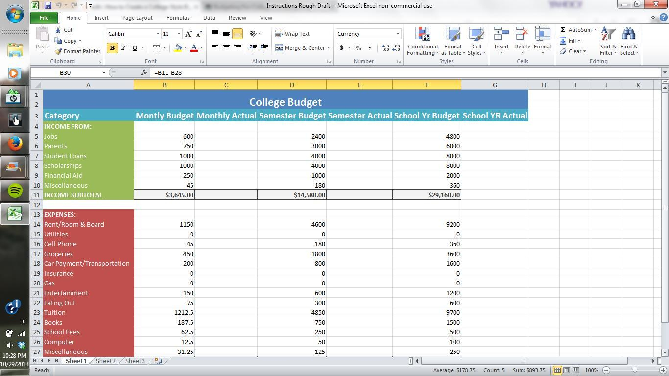 How To Set Up A Budget Spreadsheet —