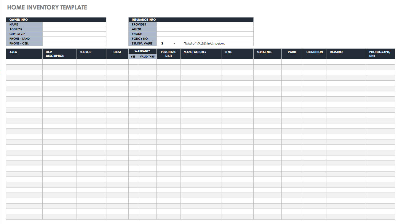 Inventory Spreadsheet Google Docs Spreadsheet Downloa home inventory