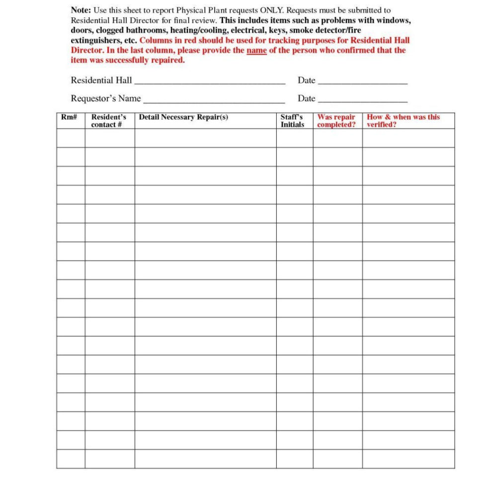 Maintenance Inventory Spreadsheet Google Spreadshee