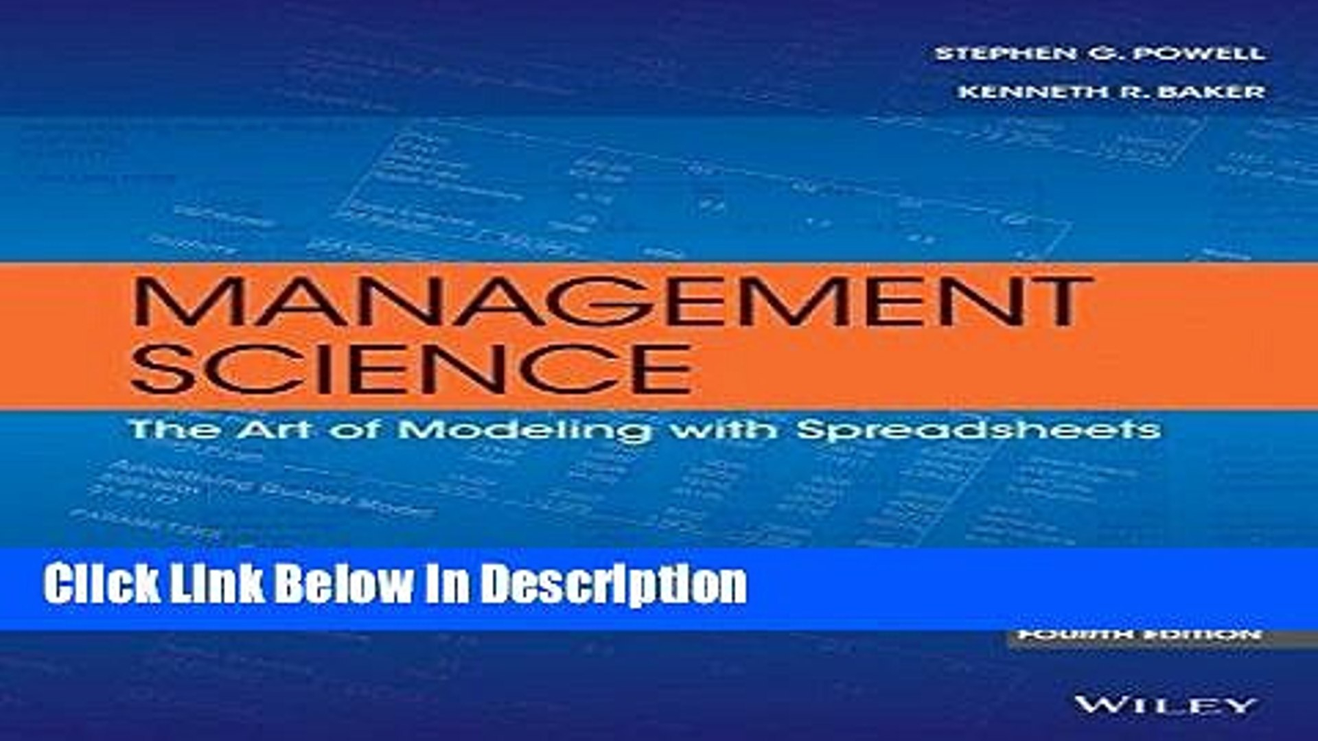 Management Science The Art Of Modeling With Spreadsheets throughout Pdf