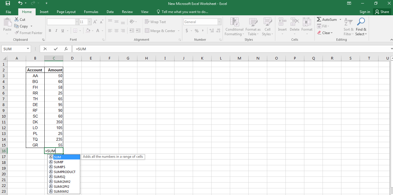 Microsoft Spreadsheet —
