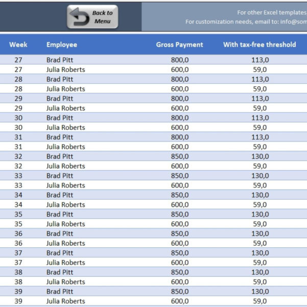 Nanny Payroll Spreadsheet Spreadsheet Downloa nanny payroll spreadsheet.