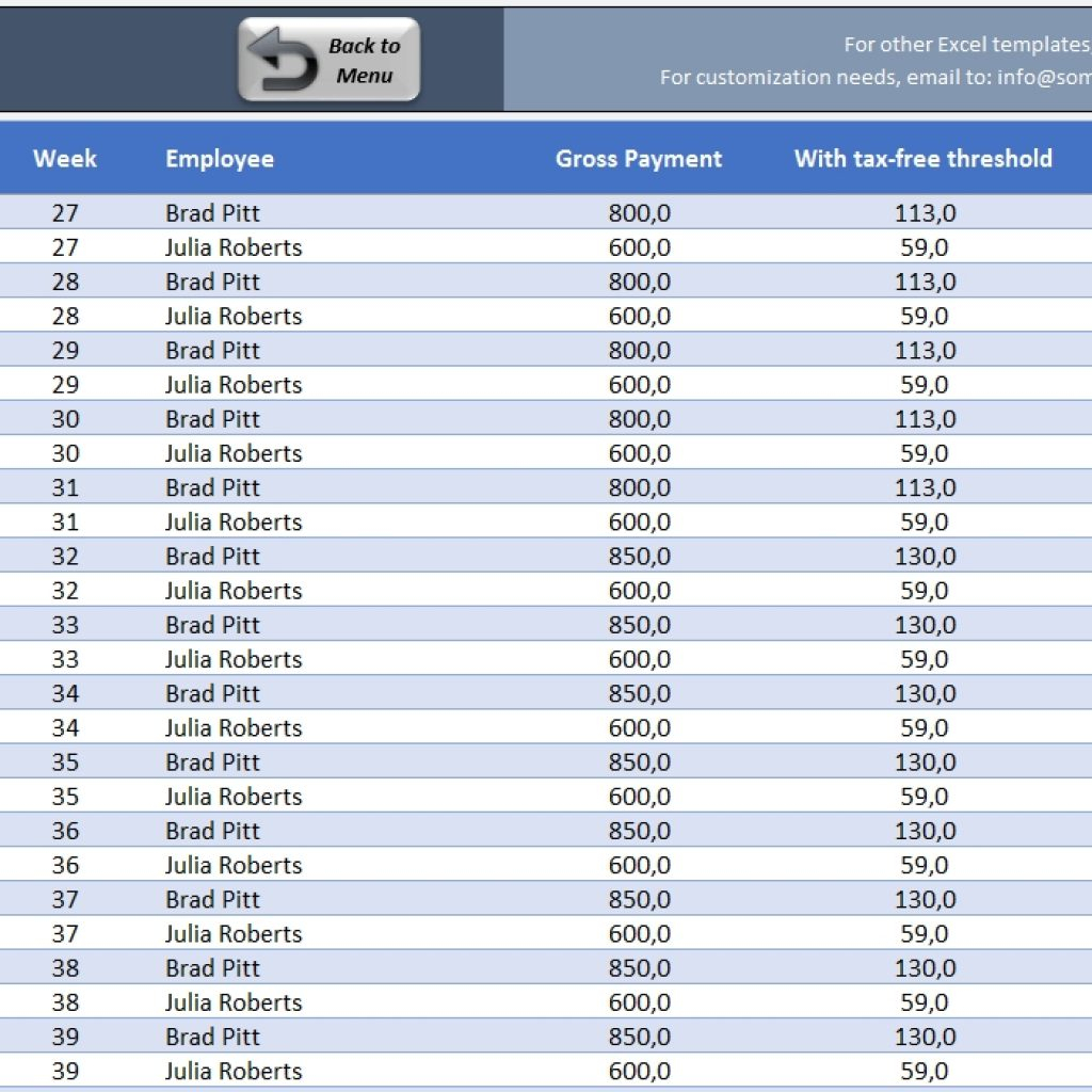Nanny Tax Calculator Spreadsheet throughout Nanny Tax Calculator