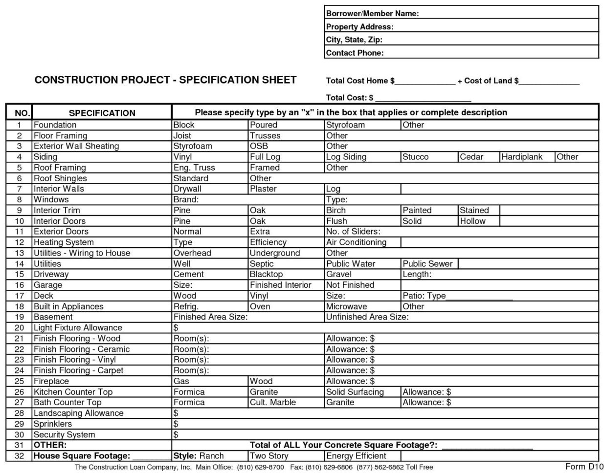 New Home Construction Estimate Spreadsheet Google Spreadshee home
