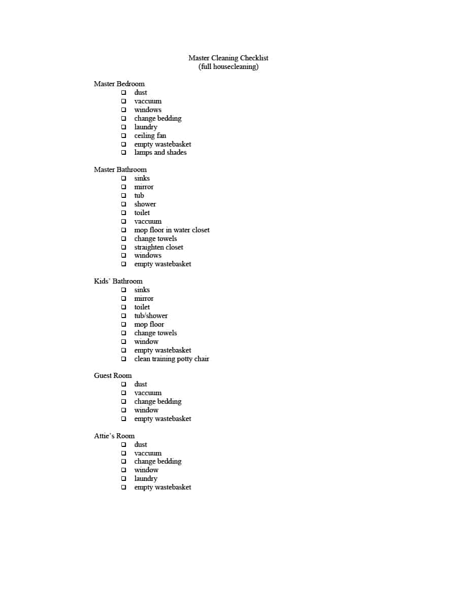 Office Housekeeping Checklist Spreadsheet within 40 Office Housekeeping Checklist Spreadsheet within 40