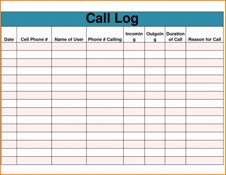 Phone Call Tracking Spreadsheet throughout Sales Tracker Spreadsheet