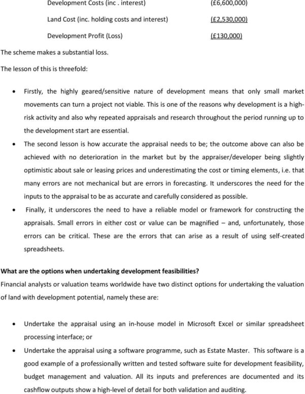 Property Development Appraisal Spreadsheet in An Evaluation Of Real